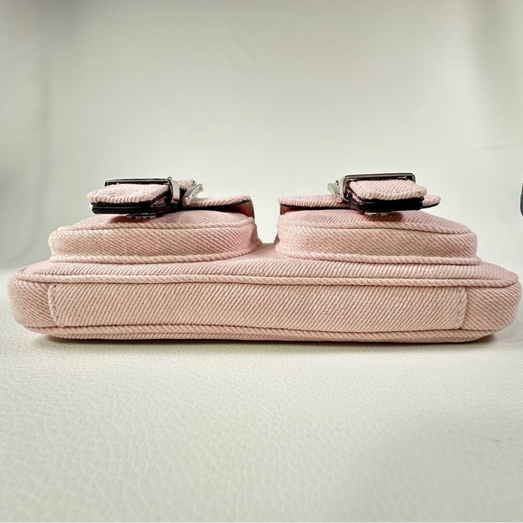 NEW Women’s Michael Kors Pink Denim Pochette Shoulder Bag - Picture 6 of 11